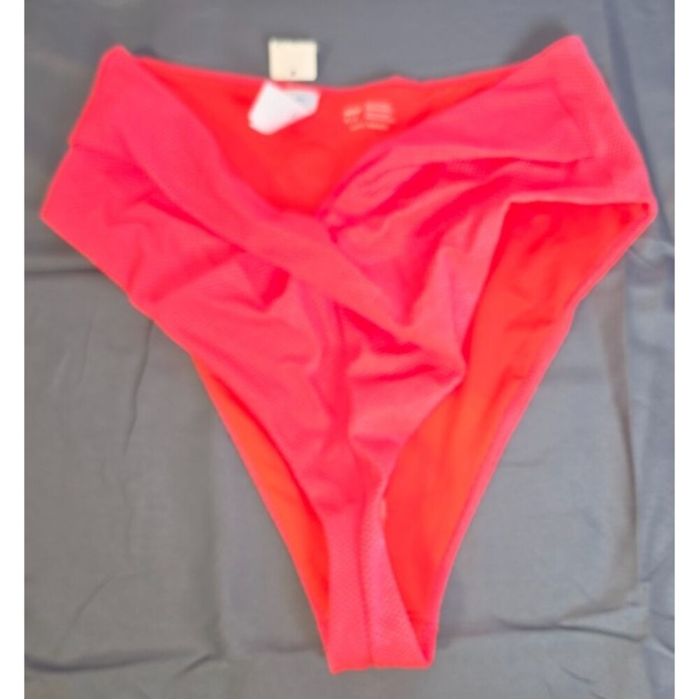 Aerie High Cut Cheeky Swim Bathing Suit Orange Medium M New with Tags